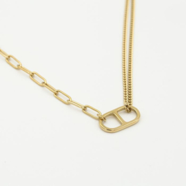 RVS (stainless steel) ketting. Double D, verschillende schakels.