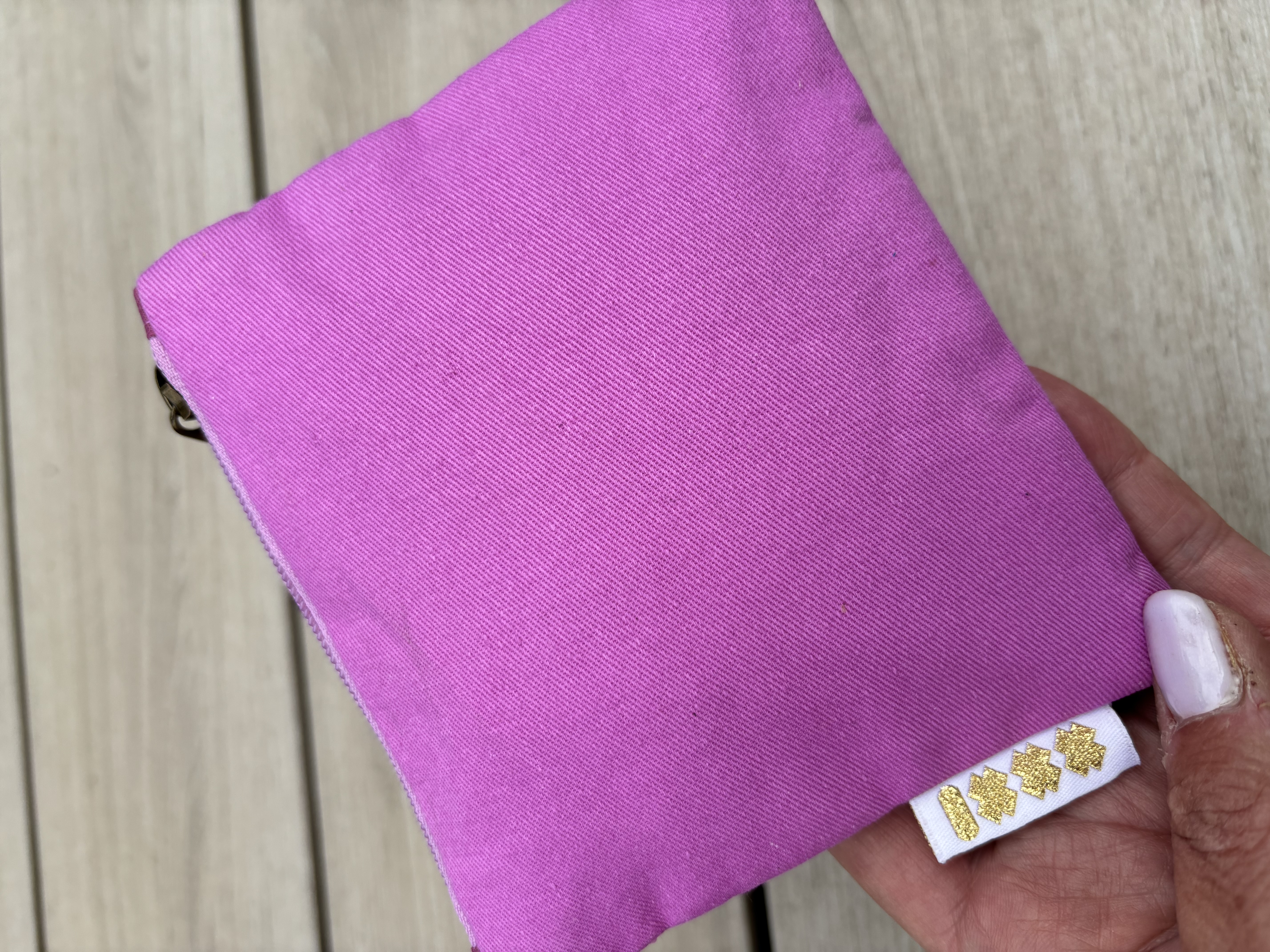 Handgemaakt mini tasje (toilet tasje) Kraaltjes cerise. CITROEN