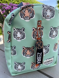 Mooie kids rugtas van het merk Zebra. Mintgroen - tijger  print