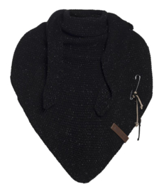 Sjaal/omslagdoek DE LUXE Coco van het mooie merk Knit Factory. Zwart