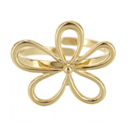 RVS (stainless steel) bloemen ring. Zilver of goud