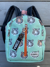 Mooie kids rugtas van het merk Zebra. Mintgroen - tijger  print