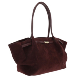 Suede look shopper Cambridge. Bordeaux rood