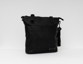 Bag 2 Bag middelgrote verticale tas, model Lena , écht leer. Foggy Grey