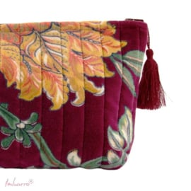 Mooie fluwelen clutch / toilettas Romee van Imbarro, Bordeaux rood.
