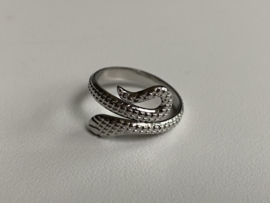 Stainless steel (RvS) ring. ‘Snake’. Zilverkleurig.