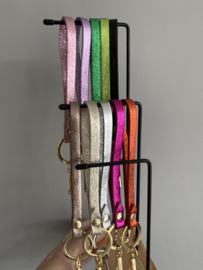 Leer sleutelhanger lus, metallic.
