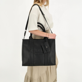 Laptop / werk / school tas van Charm. Zwart imitatie leer