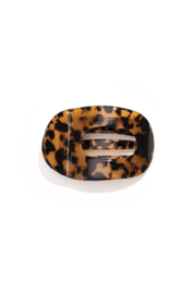Platte Haar klem / clip. kunststof. Bruin