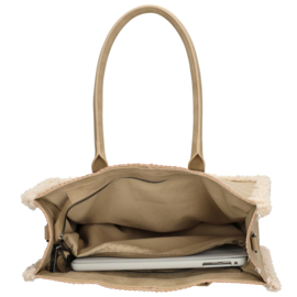 Medium grote tas Emmy van ZEBRA.  suède touch met teddy afgezet.