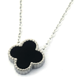 Sieraden set “klaver” Stainless steel. Goud of zilver kleurig.