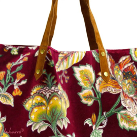 Mooie fluwelen shopper Romee van Imbarro. Bordeaux rood. 