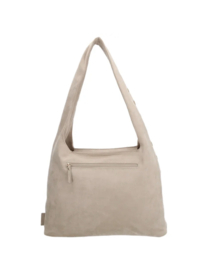 Grote Zebra tas. Model Lilou. Met gouden studs. Licht taupe (naturel)