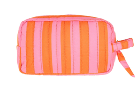 Gewatteerde toilettas met lus. Roze / Oranje. L’amour.