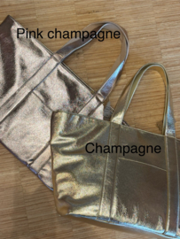 Grote half glanzende Shopper / Strandtas Seychellen, kleur goud