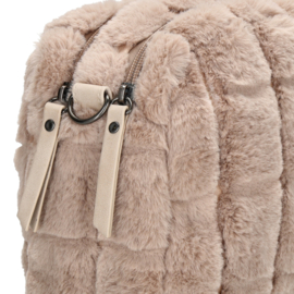 Zebra Bont tasje  / crossbody Milou, Blokjes doorgestikt, 3 verschillende kleuren.