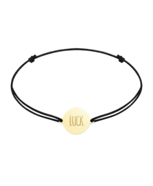 Vriendschaps armbandjes, LUCK. “One for you, One for me”. Zwart - Goud