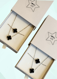 Sieraden set “klaver” Stainless steel. Goud of zilver kleurig.