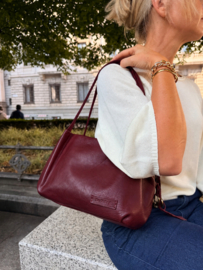 Bag 2 Bag medium grote tas, model Clyde,  écht leer.
