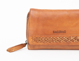 Bag 2 Bag medium portemonnee, “ Matera ”, écht leer. Bruin. Limited Edition.