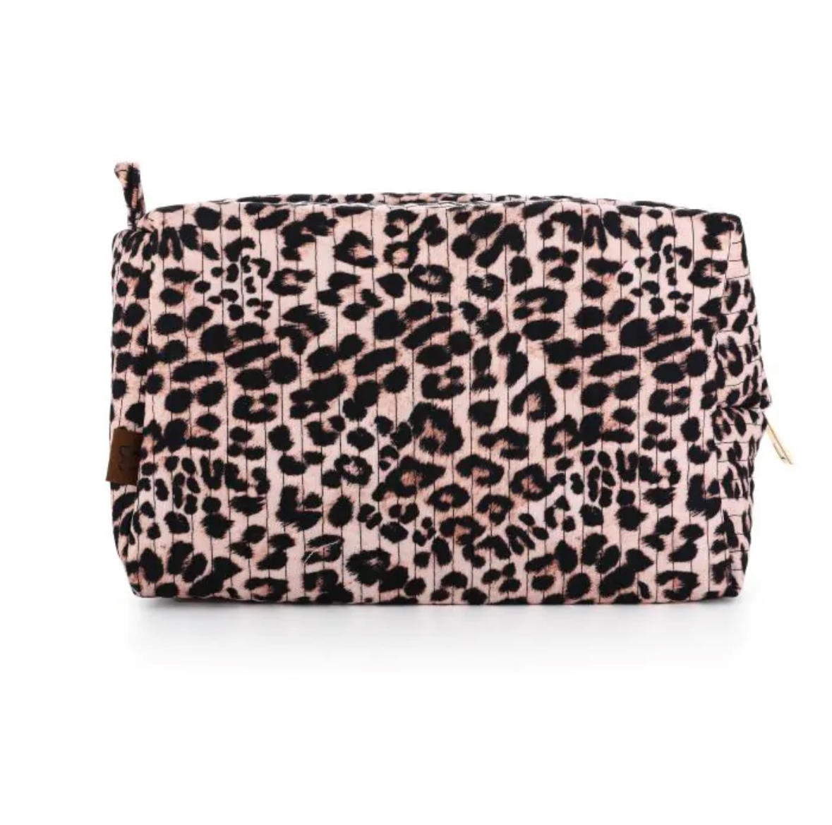 Leuke  toilettas. Panter bruin. Maat M