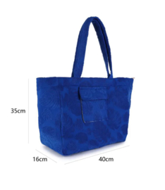 Grote strandtas / shopper van badstof. Verschillende kleuren.