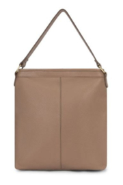 Bag 2 Bag  medium tas  met kleurvlakken “ Lagos “, écht leer.