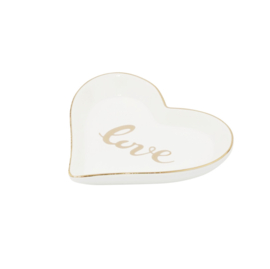 Aardewerk (sieraden) schaaltje. Klein hart, Love.