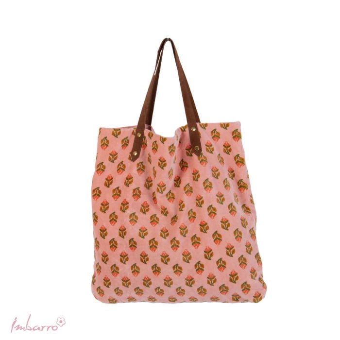 Mooie fluwelen clutch / toilettas Lovely Flowers  van Imbarro, groen.