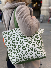 No More Plastic Bags Foundation. Panter shopper. Ecru - Groen.