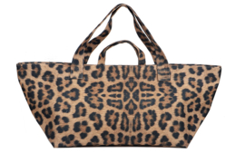 Super grote Shopper / Strandtas / Weekendtas. Bruin - zwart luipaardprint