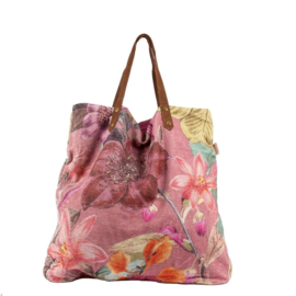 Mooie fluwelen shopper Feline van Imbarro. Oudroze