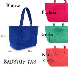 Grote strandtas / shopper van badstof. Verschillende kleuren.