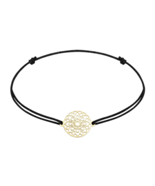Vriendschaps armbandjes, LUCK. “One for you, One for me”. Zwart - Goud