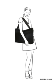 Teddy  tas, grote shopper. Uni zwart