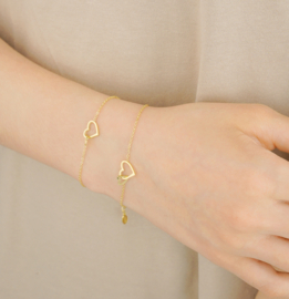 Stainless steel armbanden SET. Endless Love. 2 x goud