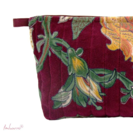 Mooie fluwelen clutch / toilettas Romee van Imbarro, Bordeaux rood.