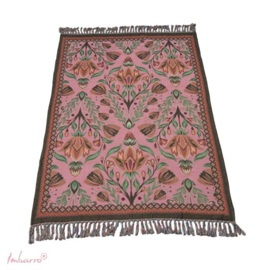Stijlvol plaid Isabella van Imbarro. Roze-Bordeaux-Groen