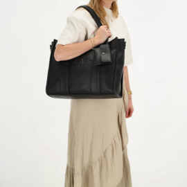 Laptop / werk / school tas van Charm. Zwart imitatie leer