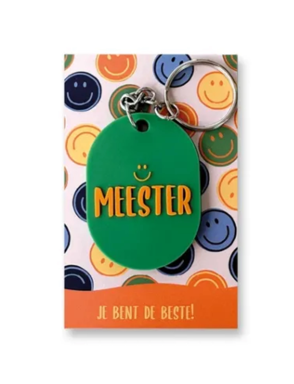 Sleutelhanger MEESTER. Groen-oranje