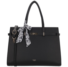 Stijlvolle Hermes geïnspireerde laptop tas / werktas / schooltas van Charm Londen. Zwart