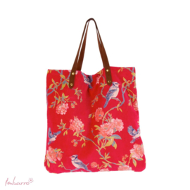 Mooie fluwelen shopper Vivienne van Imbarro. Donker Fuchsia roze