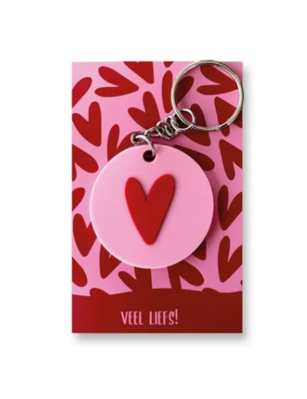 Sleutelhanger HART. Roze-rood