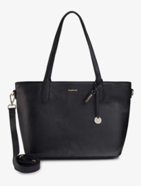 Bag 2 Bag grote luxe laptop tas Paris. Zwart. écht leer.