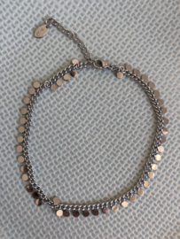Enkelbandje Stainless steel met rondjes. Zilverkleurig.