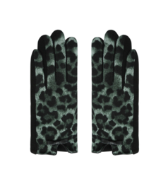 Handschoenen, luipaard.  Zwart - Groen