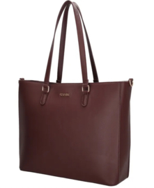 Super leuke “harde” (school) tas  van Charm. Gouden rits. Bordeaux / Donkerrood