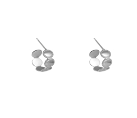 Kleine RVS (stainless steel) oorbellen, halve creolen. Zilverkleurig