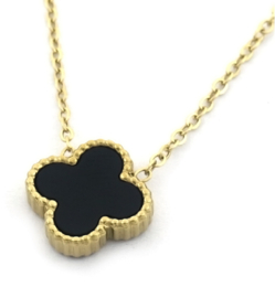 Sieraden set “klaver” Stainless steel. Goud of zilver kleurig.
