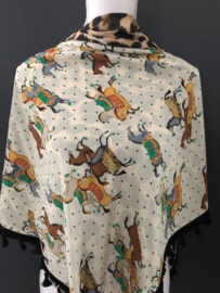 Circus paarden / Luipaard (panter) couture sjaal.